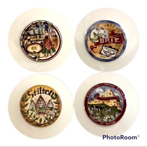 Vintage Set Of 2000 RESTORATION HARDWARE 4 Cheese Plates Set of 4 - Picture 6 of 7